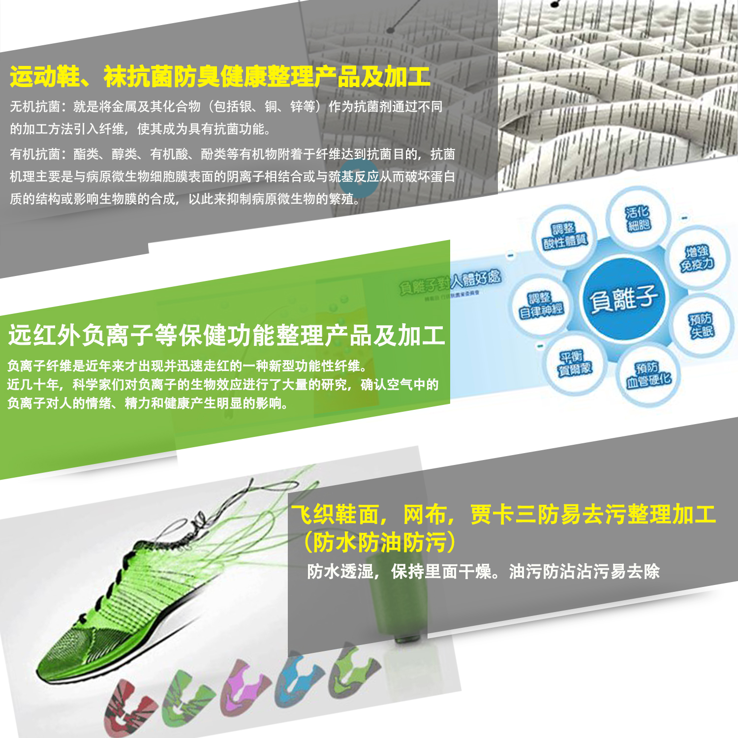 福建鑫东亮材料科技有限公司 ——鞋材方面开发，对鞋材进行功能性加工整理，提升运动鞋袜舒适性及服用性能。
